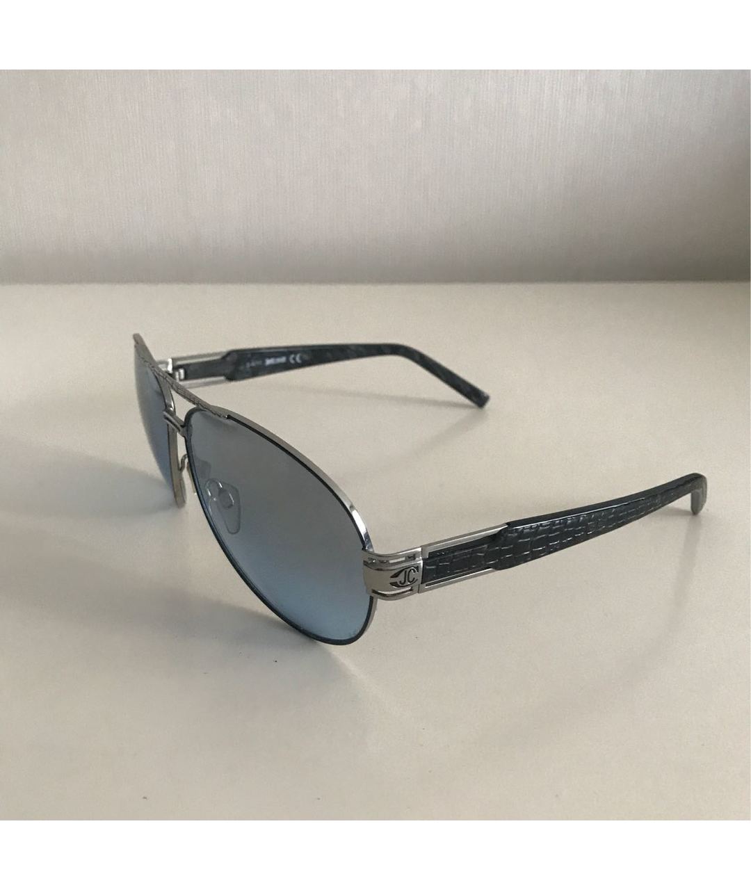 ROBERTO CAVALLI Голубые металлические солнцезащитные очки, фото 3
