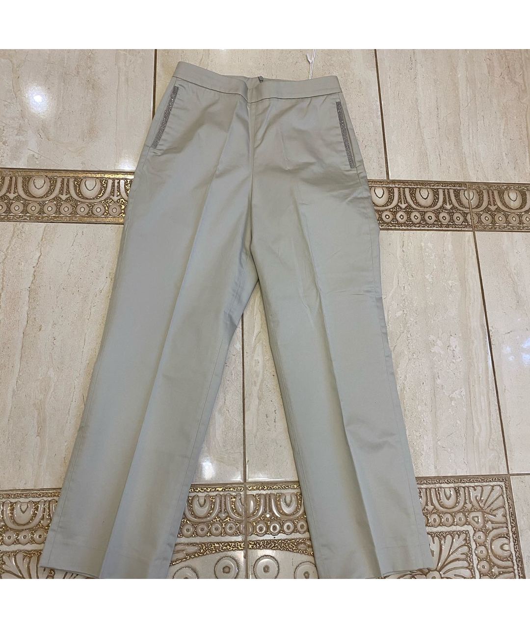 FABIANA FILIPPI Серые прямые брюки, фото 9