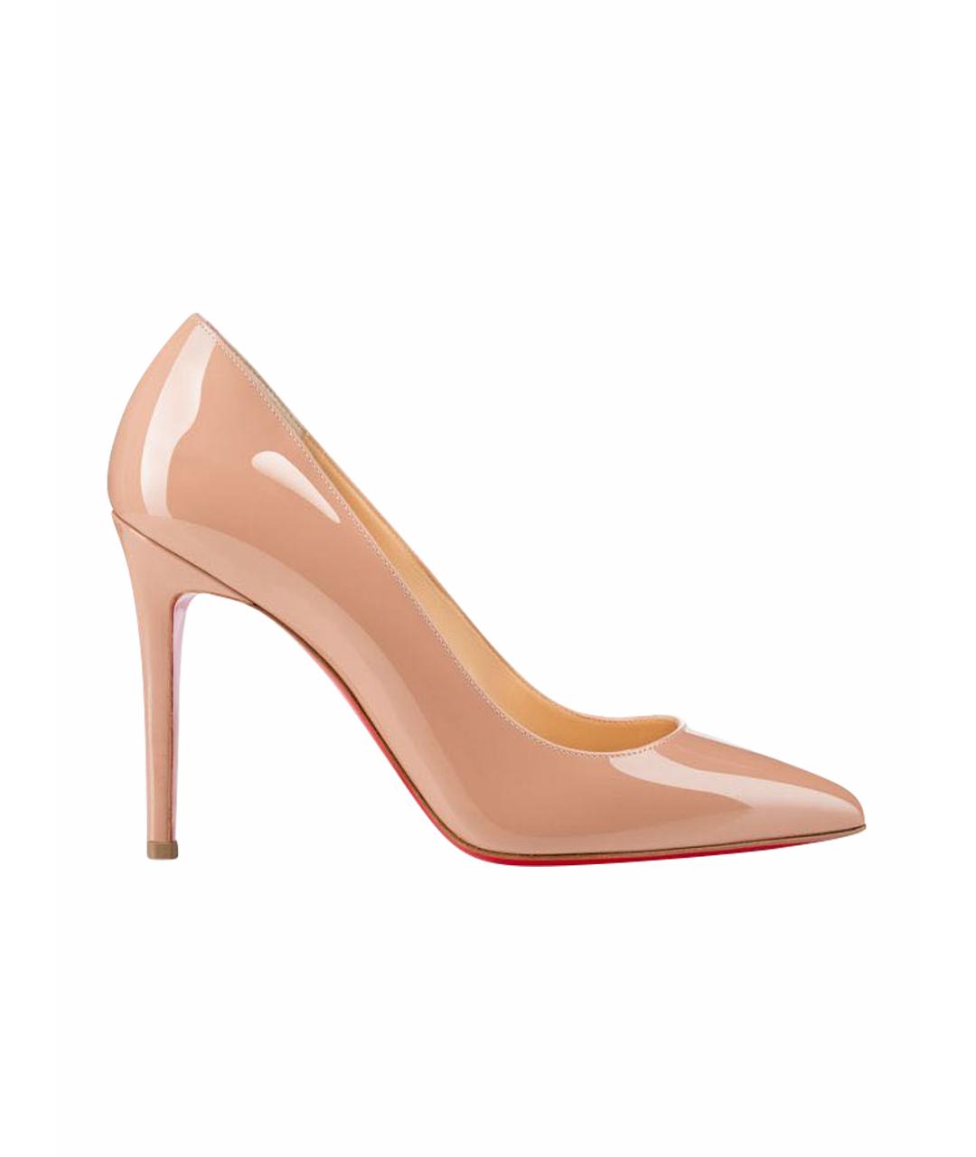 CHRISTIAN LOUBOUTIN Бежевые туфли из лакированной кожи, фото 1