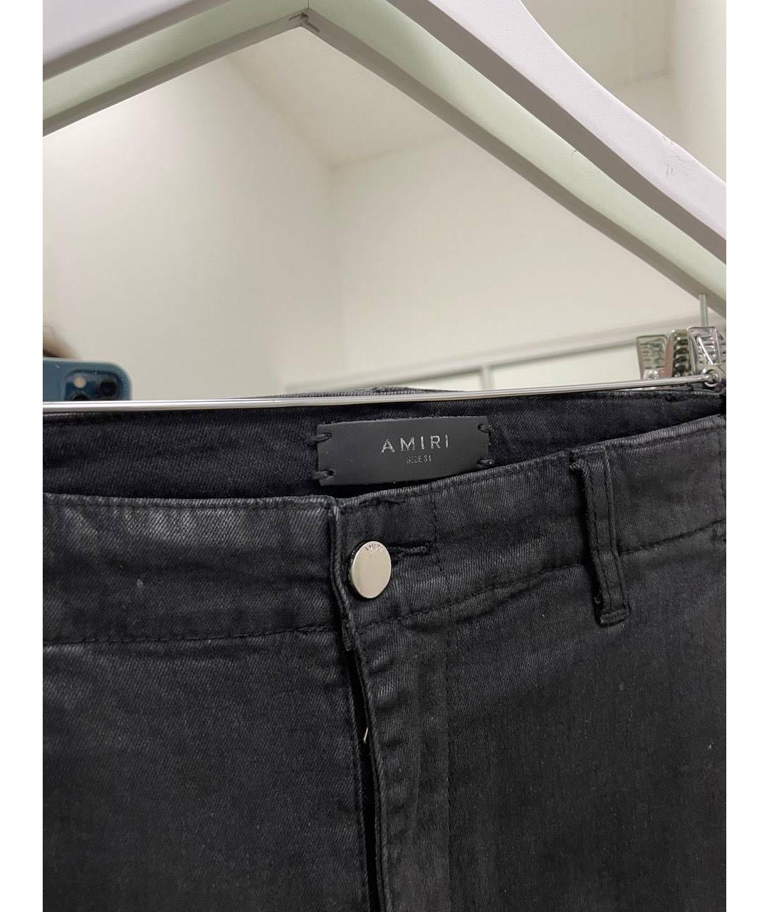 AMIRI Черные хлопко-эластановые джинсы скинни, фото 2