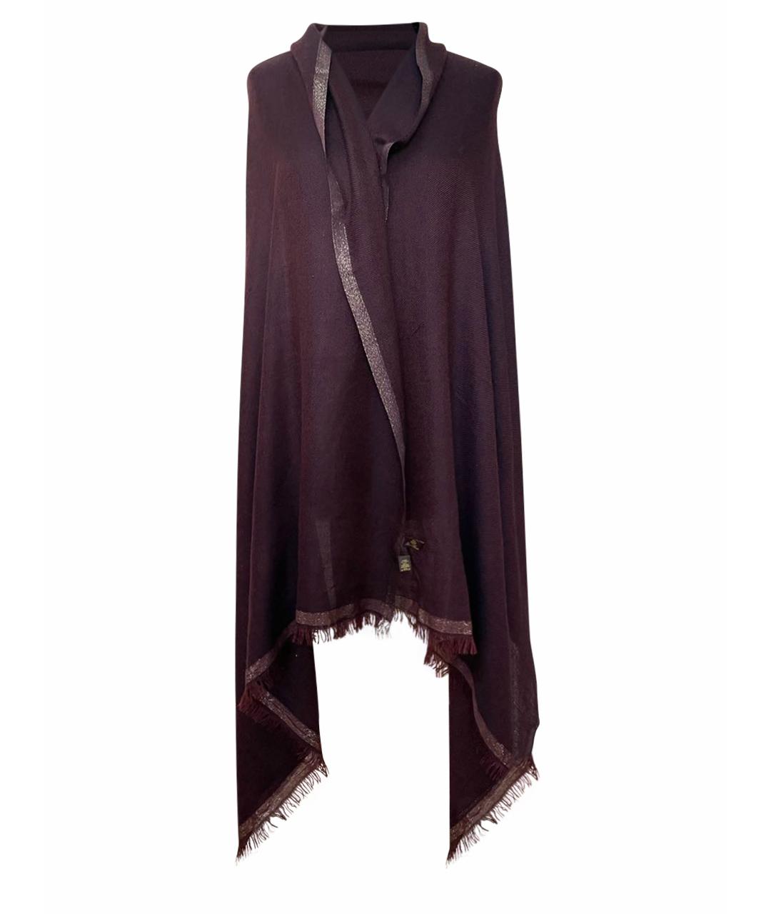 LORO PIANA Бордовый кашемировый платок, фото 1