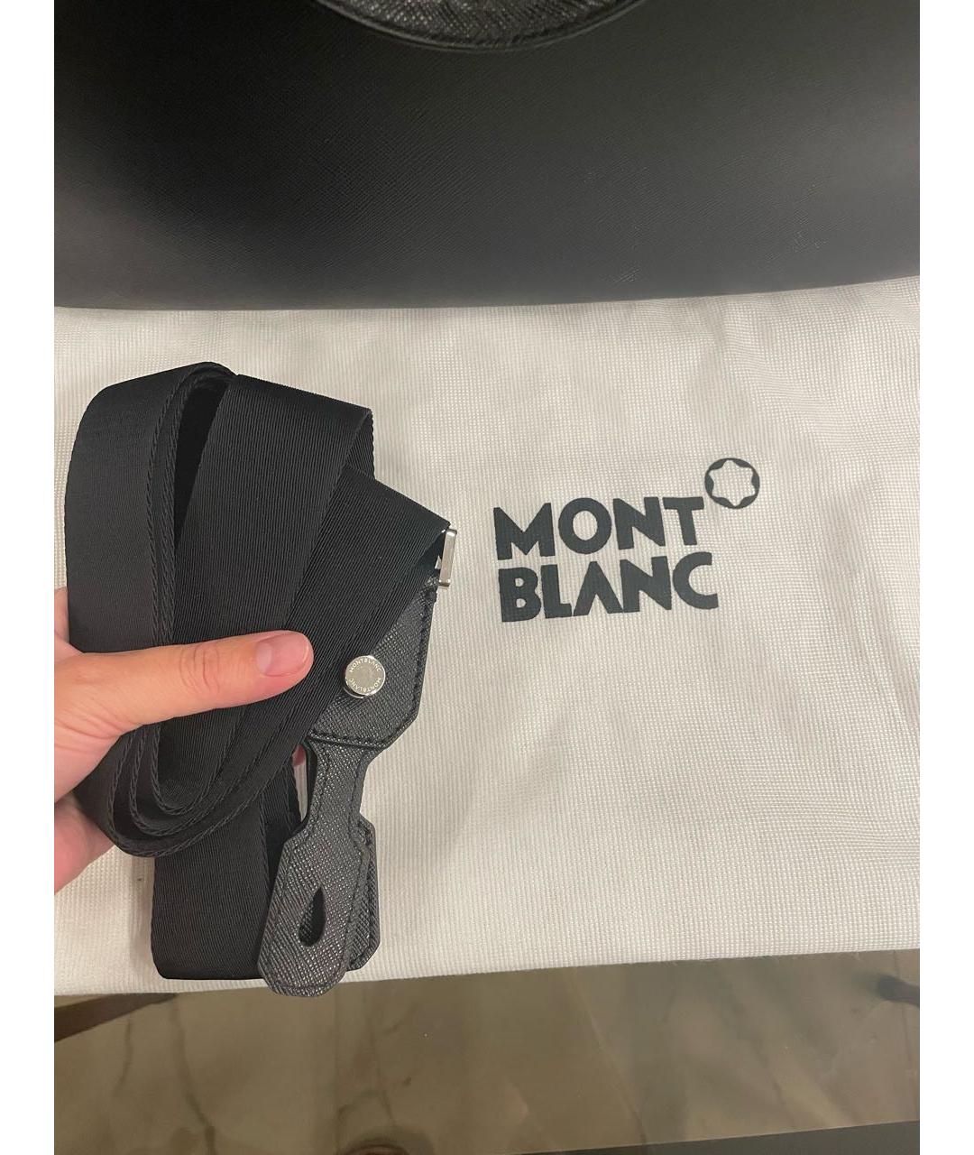 MONTBLANC Черный кожаный портфель, фото 5
