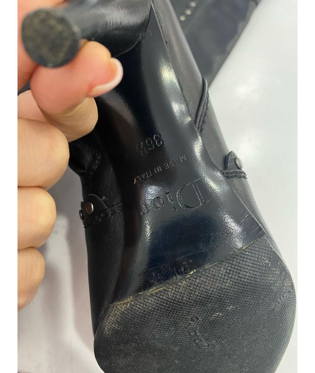 CHRISTIAN DIOR PRE-OWNED Черные кожаные сапоги, фото 8