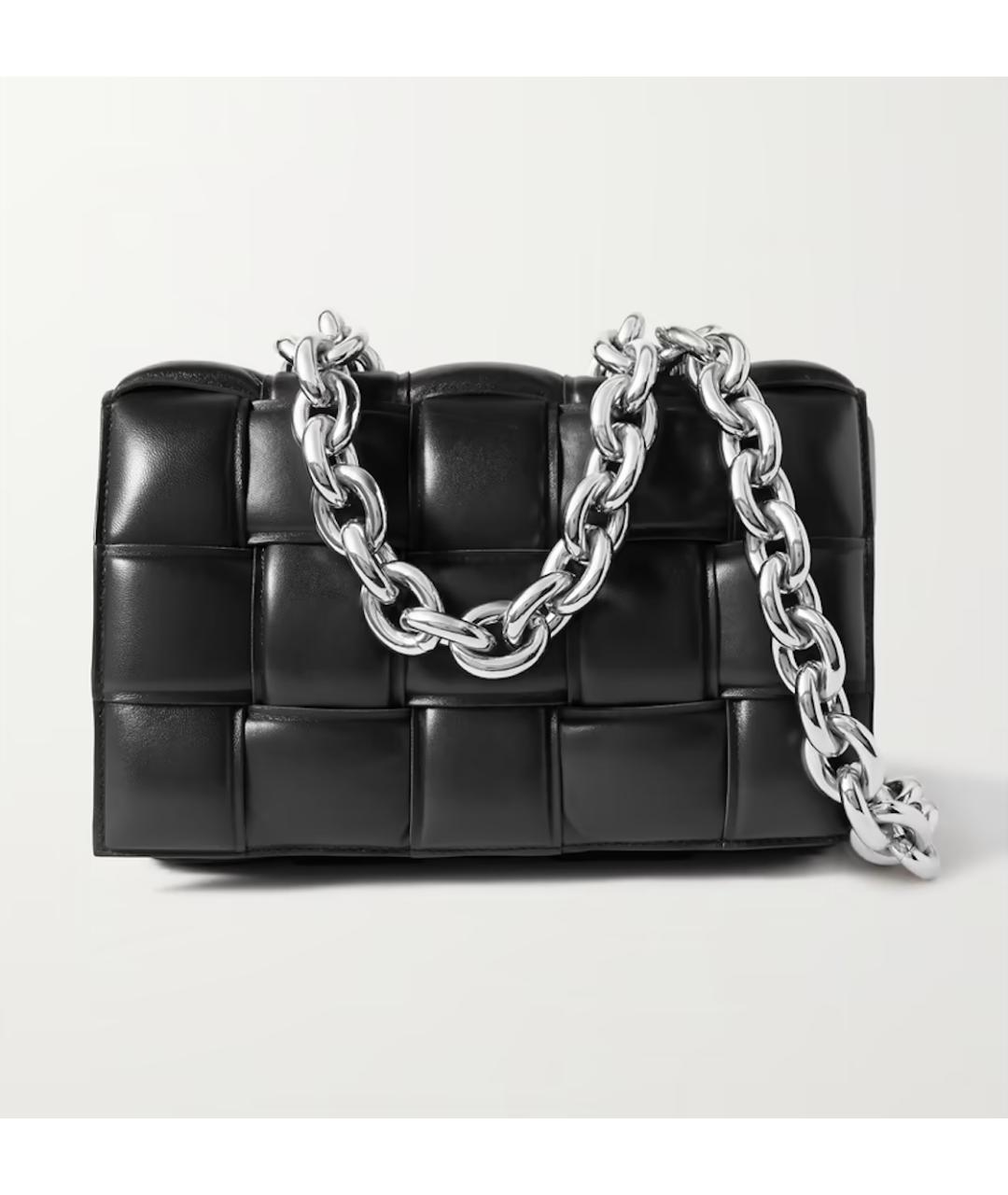 BOTTEGA VENETA Черная кожаная сумка через плечо, фото 5