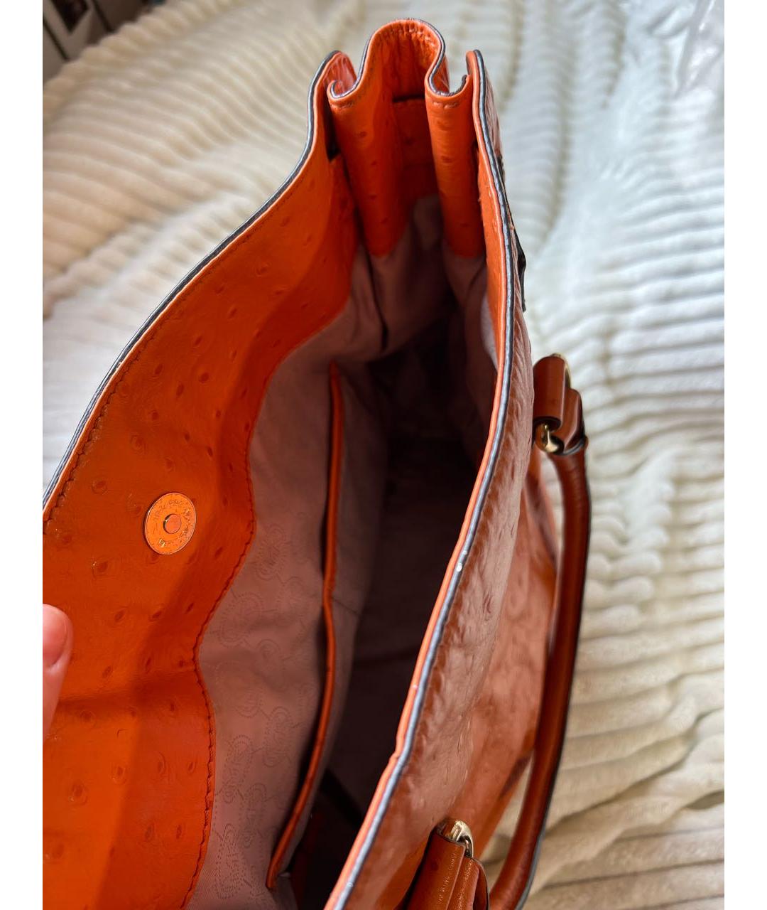 MICHAEL KORS Оранжевая сумка тоут из экзотической кожи, фото 3
