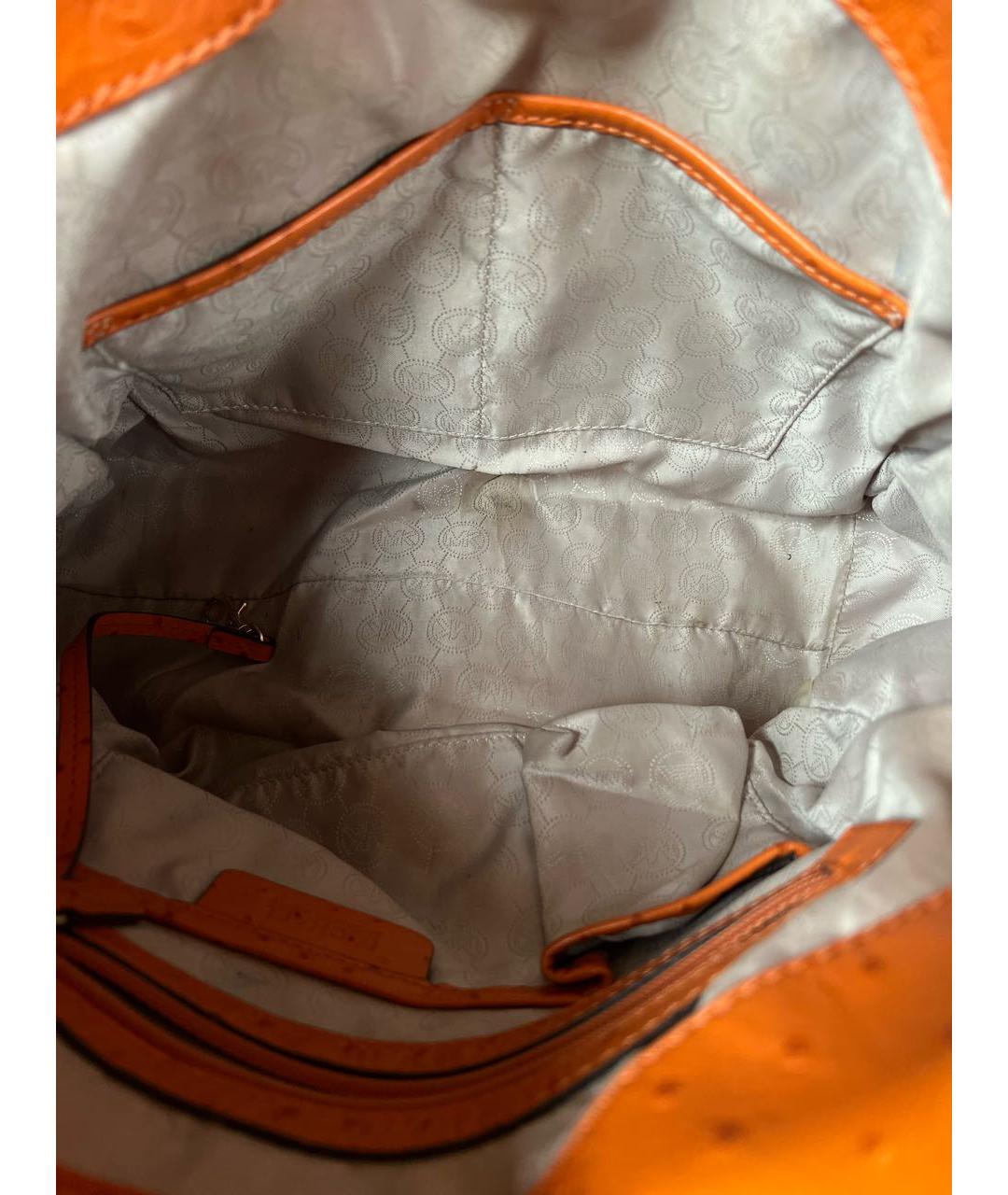 MICHAEL KORS Оранжевая сумка тоут из экзотической кожи, фото 6