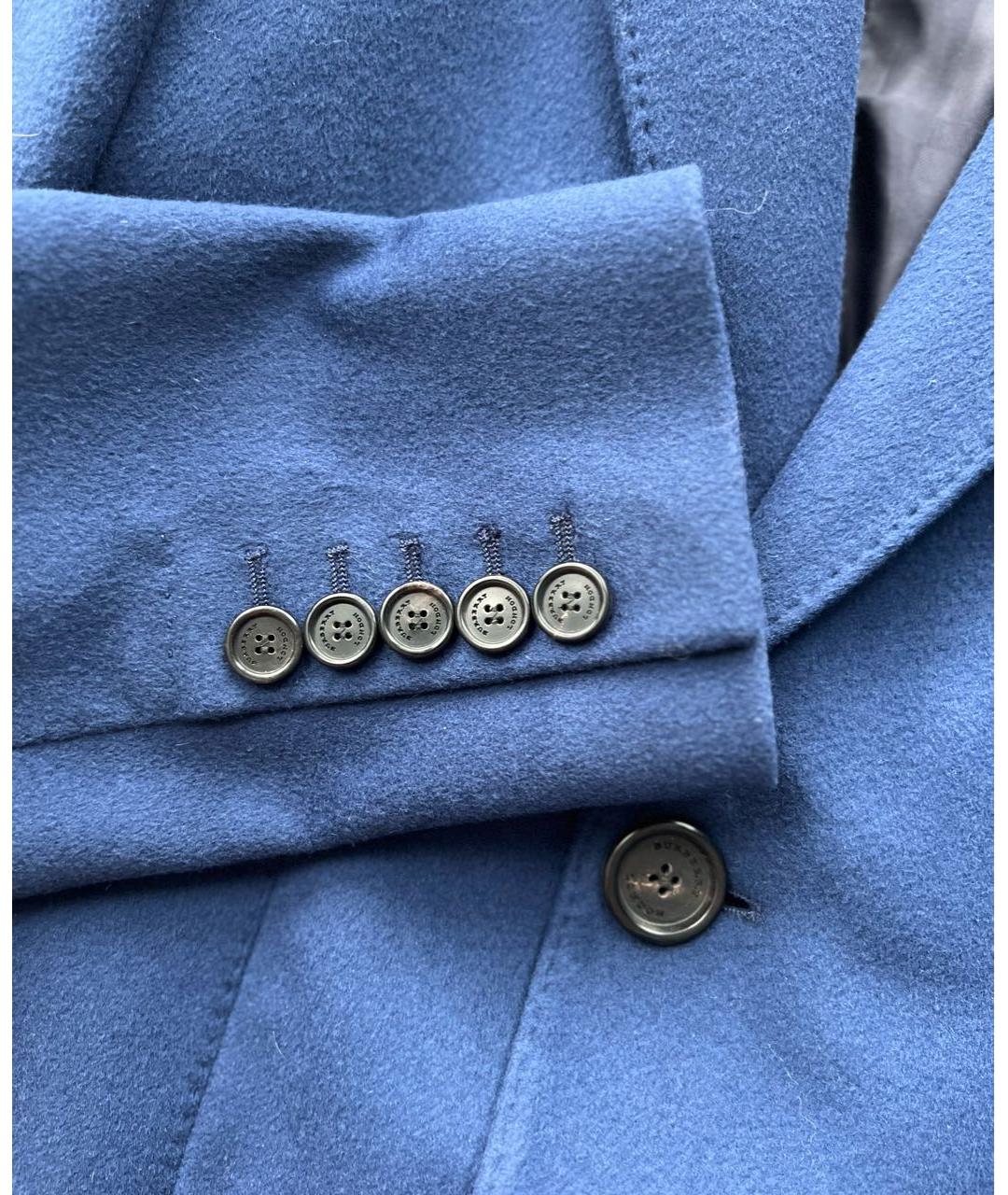 BURBERRY Синее шерстяное пальто, фото 3