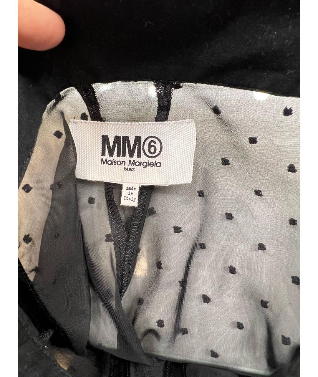 MM6 MAISON MARGIELA Черная шифоновая юбка макси, фото 7