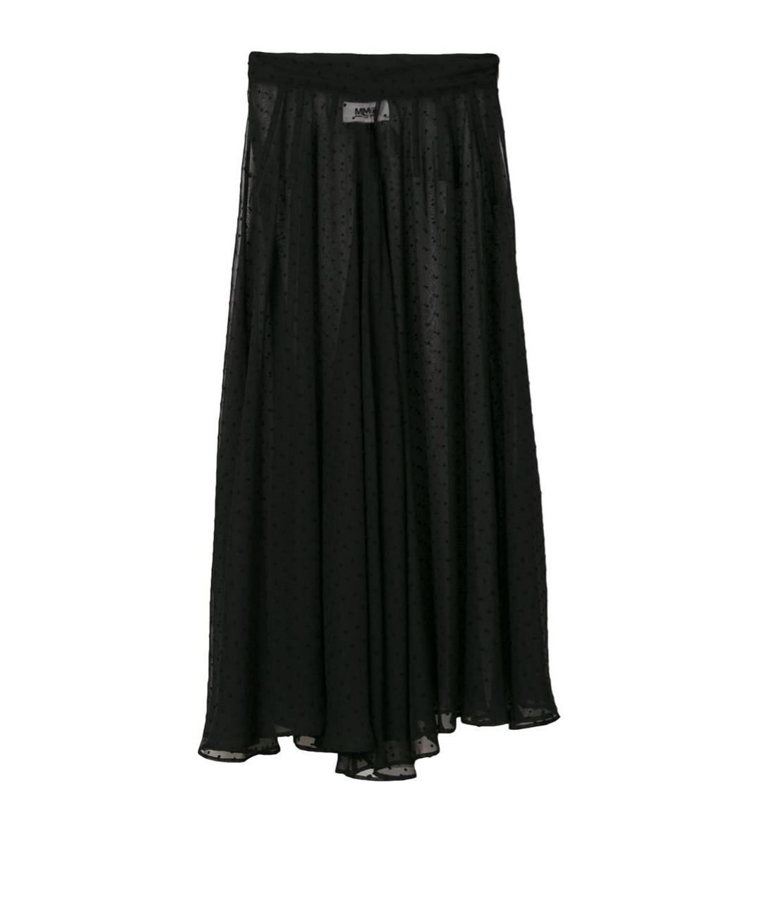 MM6 MAISON MARGIELA Черная шифоновая юбка макси, фото 3
