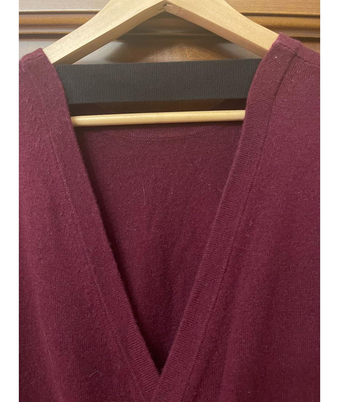 SANDRO Бордовый шерстяной джемпер / свитер, фото 4