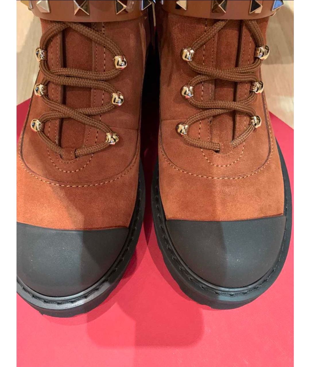 VALENTINO Оранжевое замшевые ботинки, фото 6