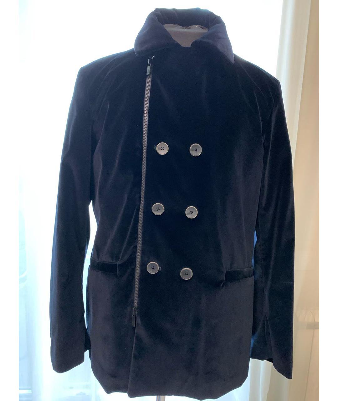 ARMANI COLLEZIONI Темно-синяя бархатная куртка, фото 2