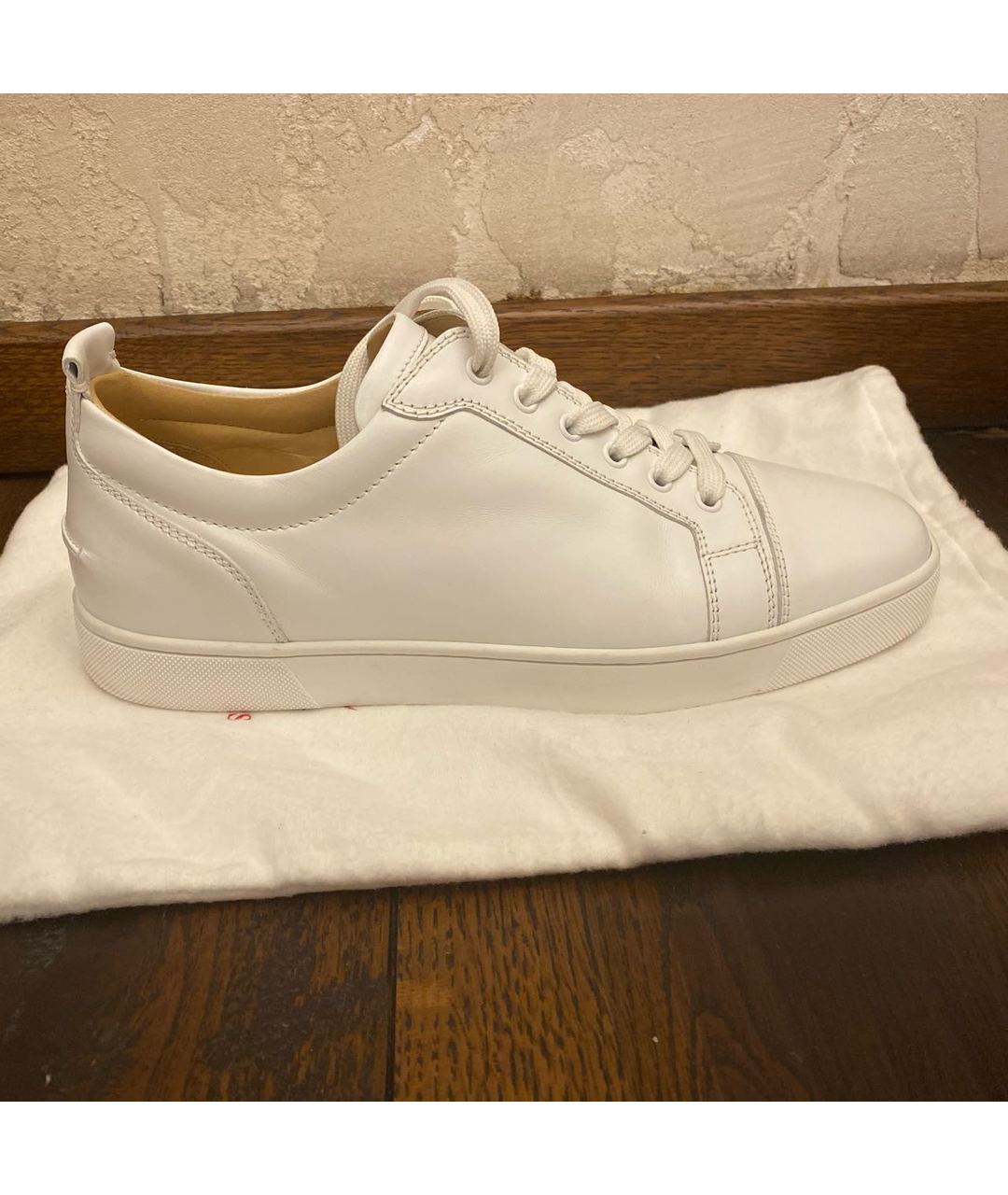 CHRISTIAN LOUBOUTIN Белые кожаные низкие кроссовки / кеды, фото 6