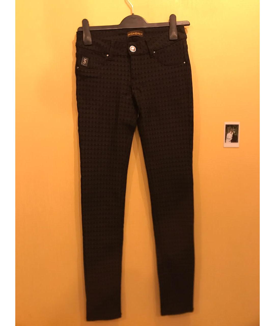 SAINT LAURENT Мульти хлопко-эластановые брюки узкие, фото 7
