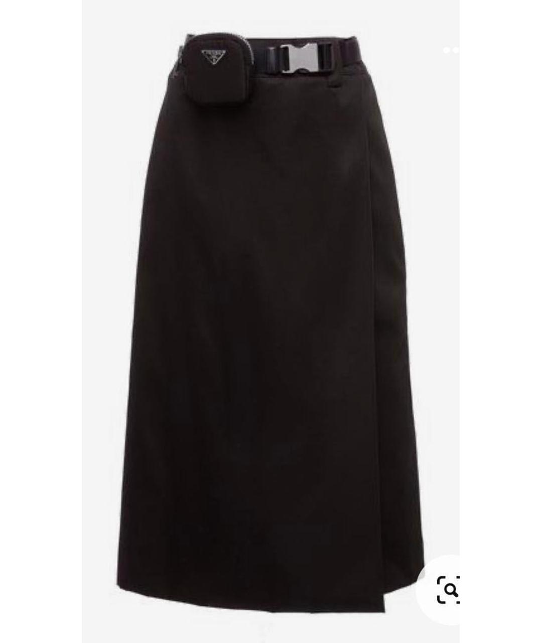 PRADA Черная полиамидовая юбка миди, фото 5