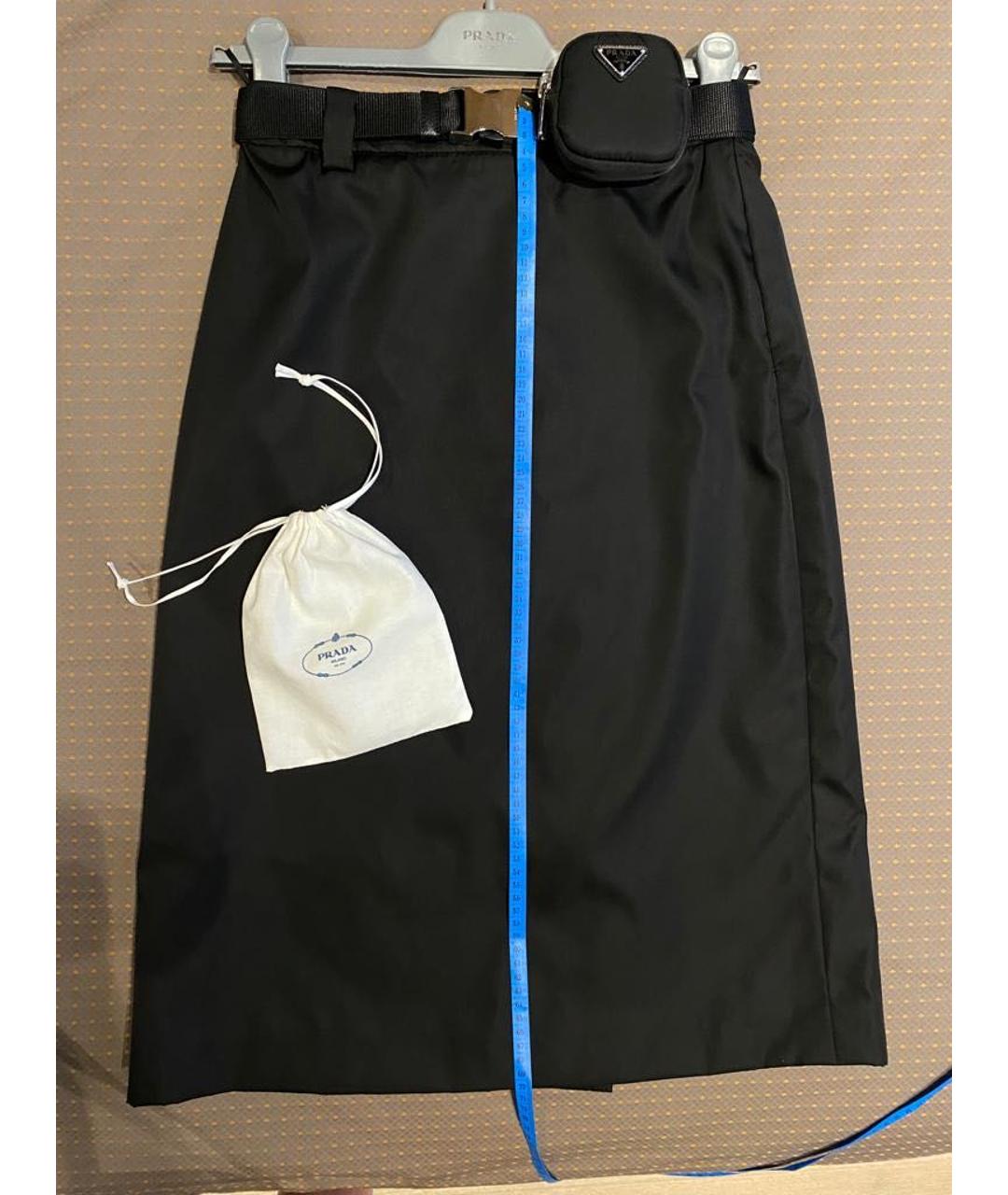 PRADA Черная полиамидовая юбка миди, фото 2