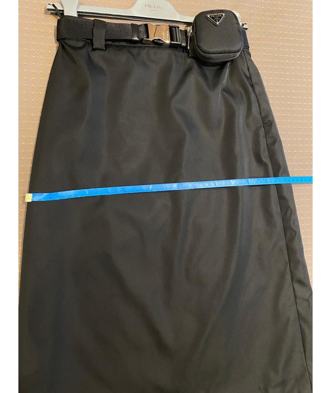 PRADA Черная полиамидовая юбка миди, фото 4