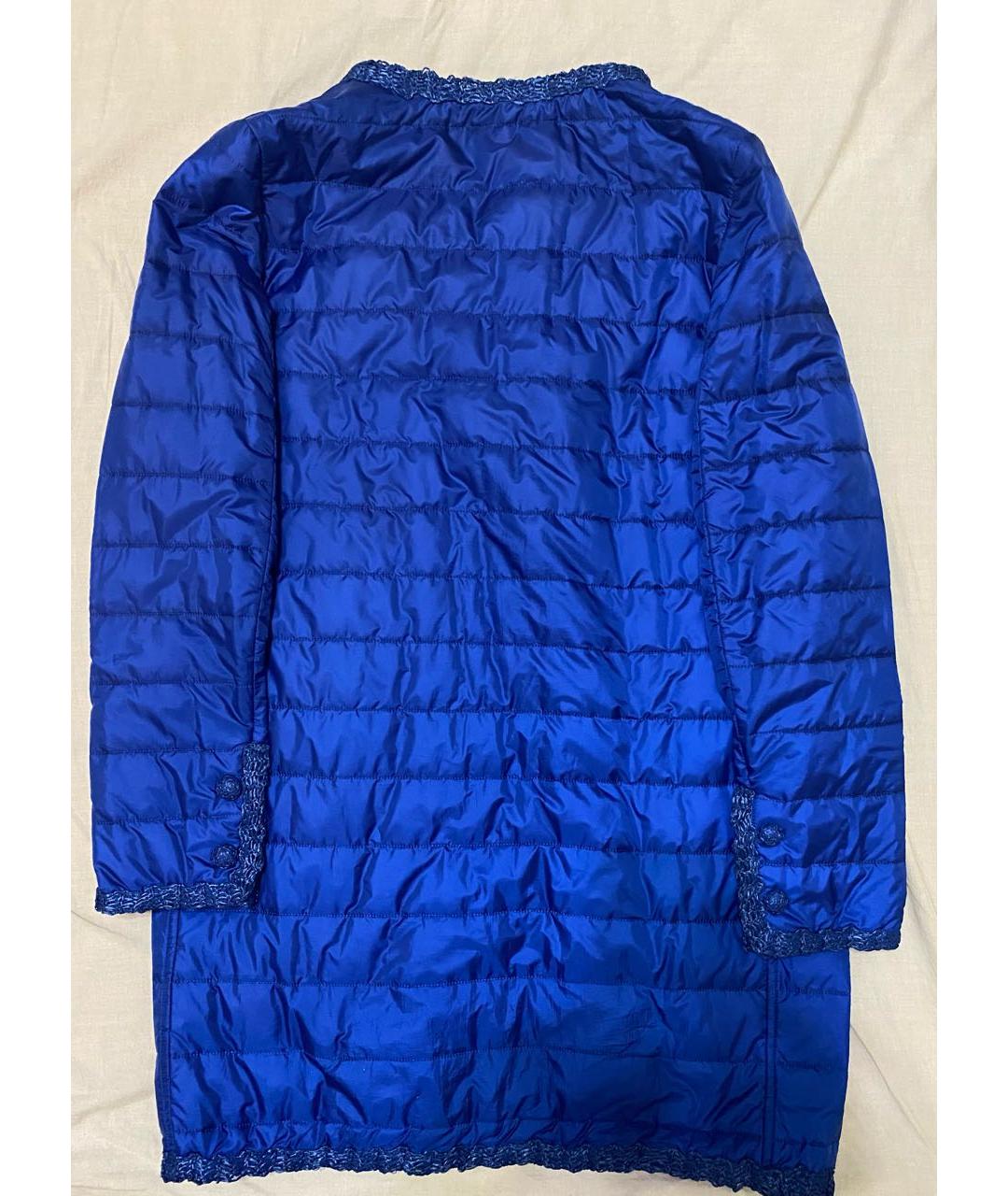 ERMANNO SCERVINO Синее полиэстеровое пальто, фото 2