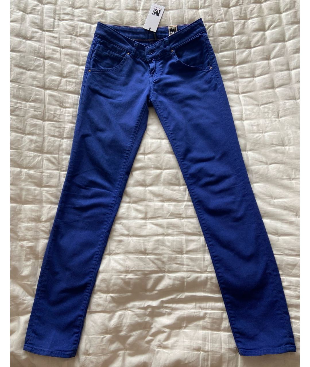 M MISSONI Синие хлопко-эластановые прямые джинсы, фото 7