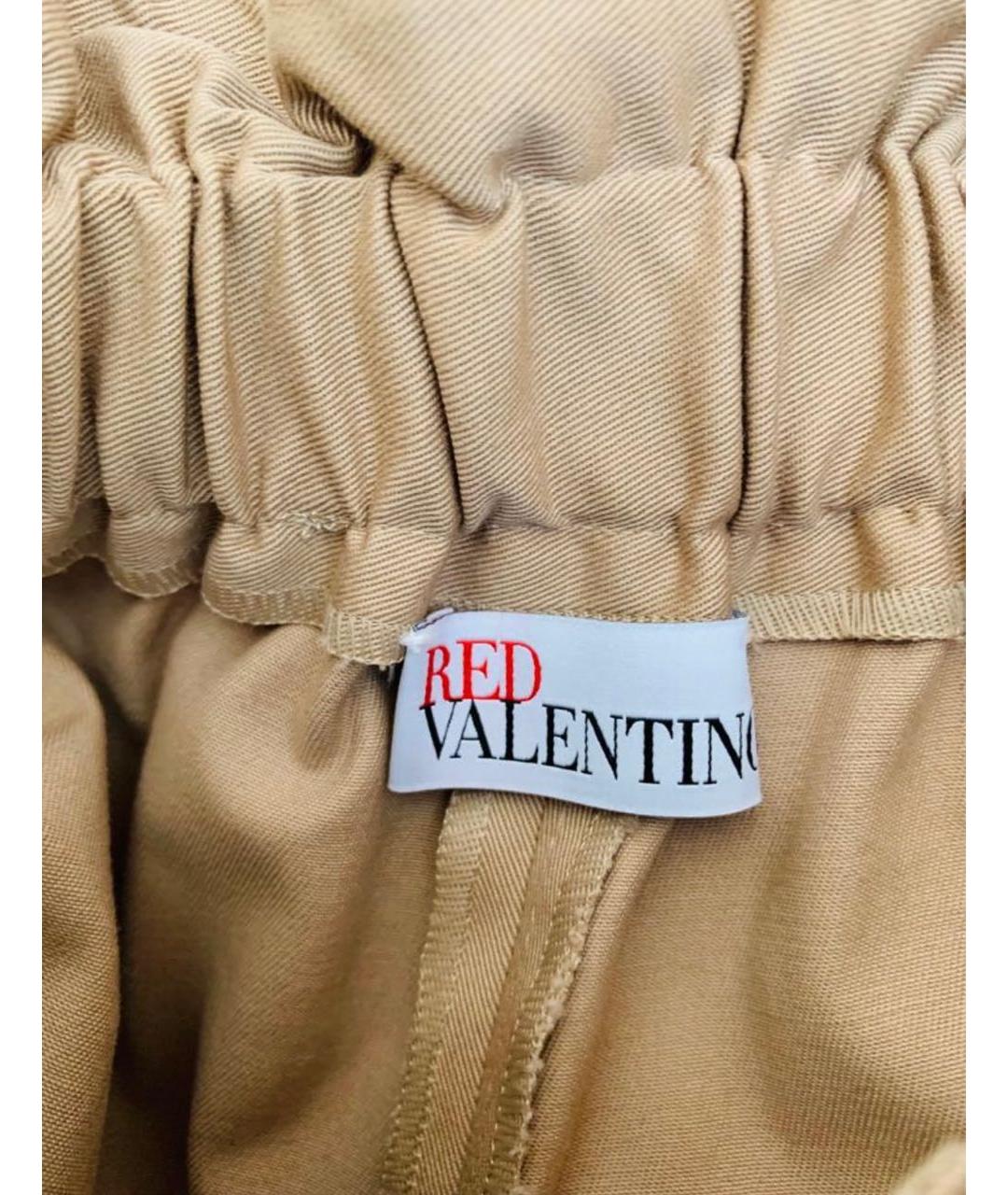 RED VALENTINO Бежевые хлопковые брюки широкие, фото 3