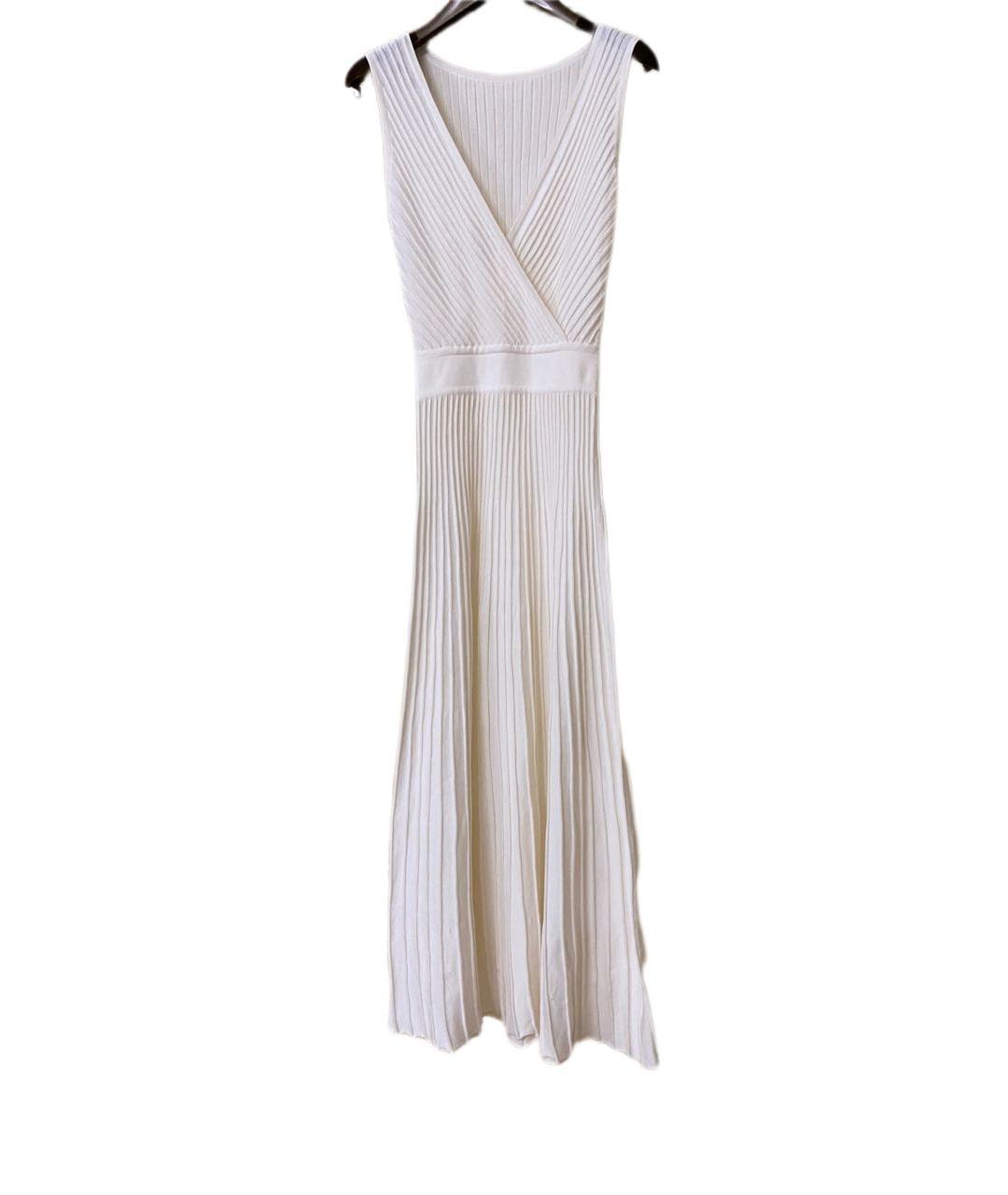 LORO PIANA Белое шелковое повседневное платье, фото 9