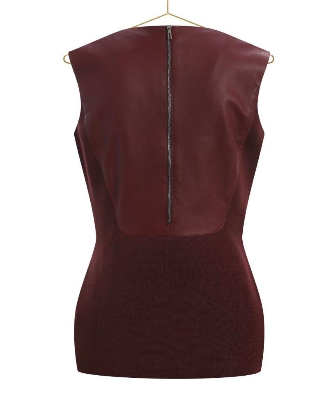 HERMES Бордовая кожаная блузы, фото 2