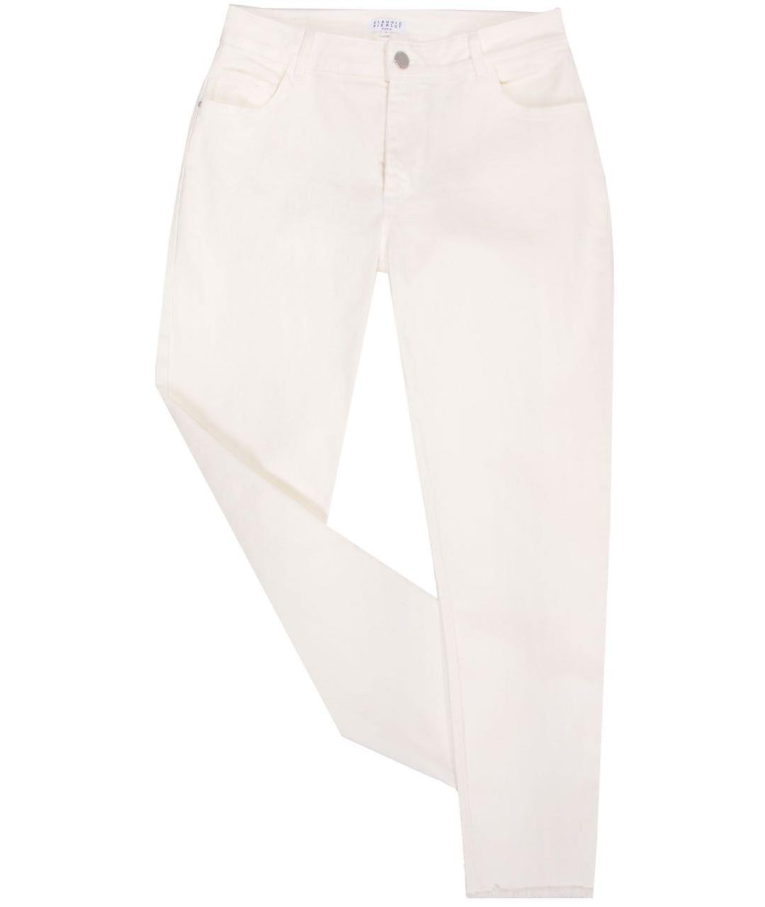 Claudie Pierlot Белые хлопко-эластановые прямые джинсы, фото 1