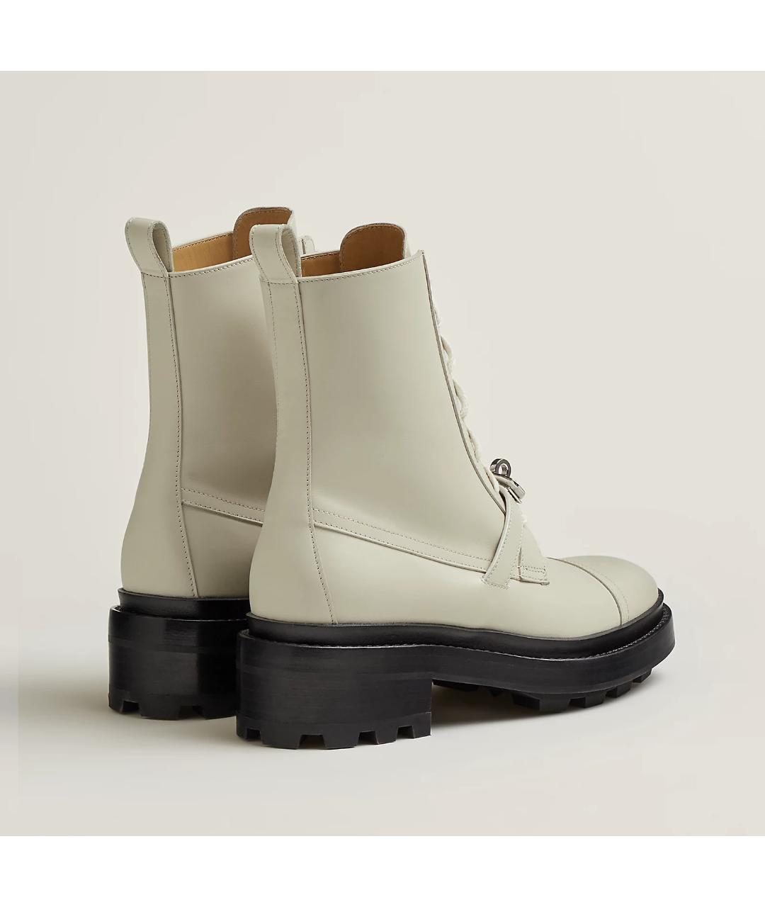 HERMES PRE-OWNED Белые кожаные ботинки, фото 3