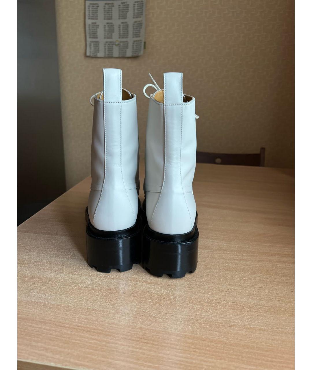 HERMES PRE-OWNED Белые кожаные ботинки, фото 4