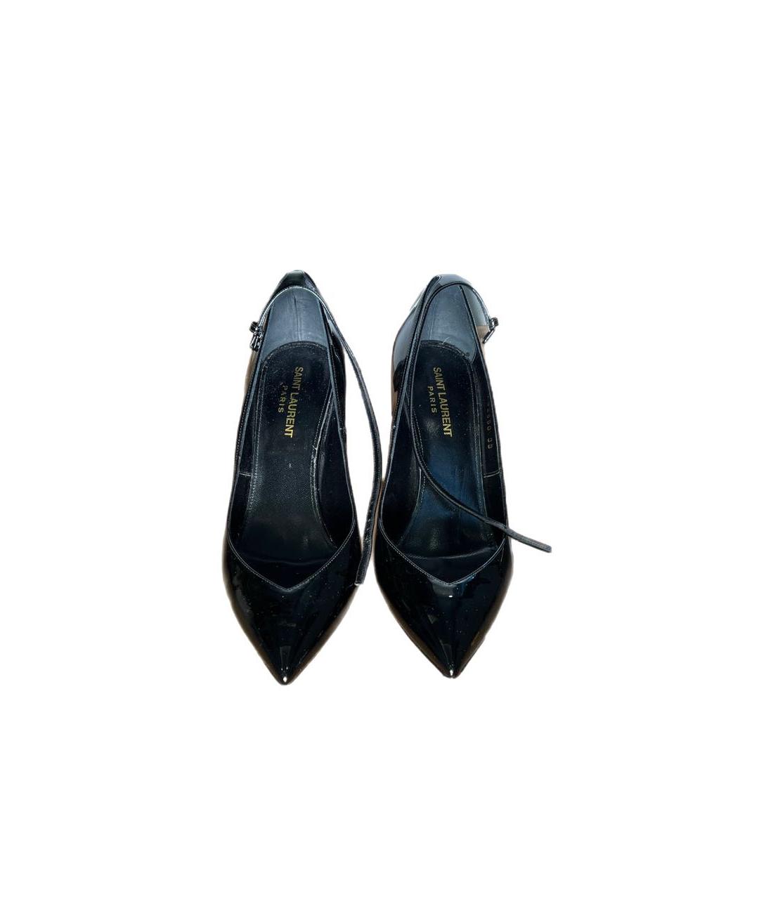 SAINT LAURENT Черные туфли из лакированной кожи, фото 2