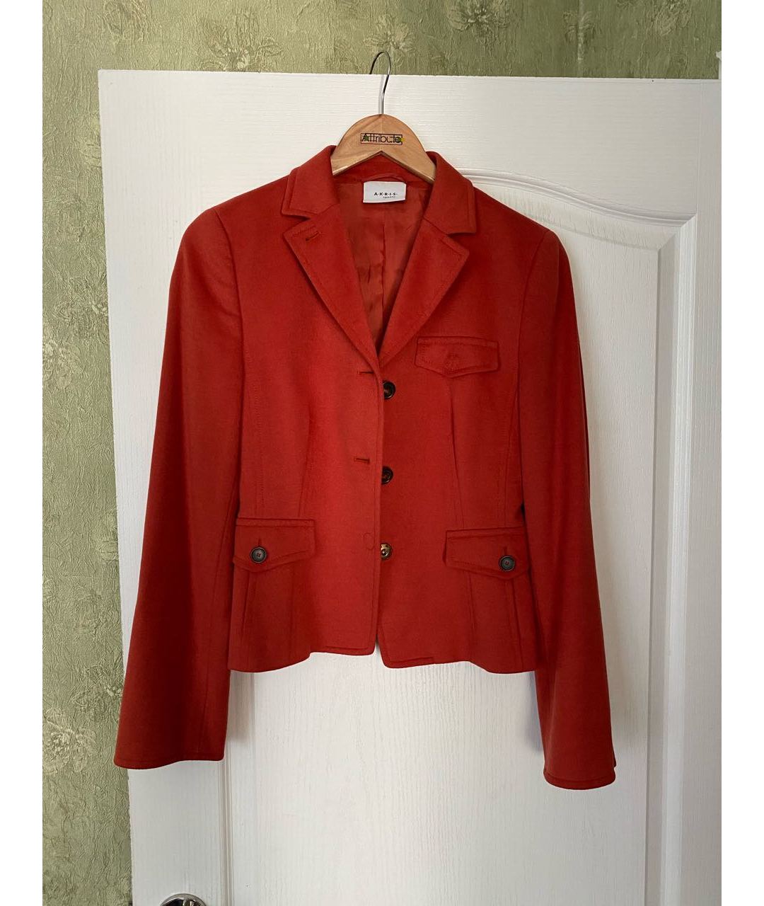 AKRIS Красный шерстяной жакет/пиджак, фото 2