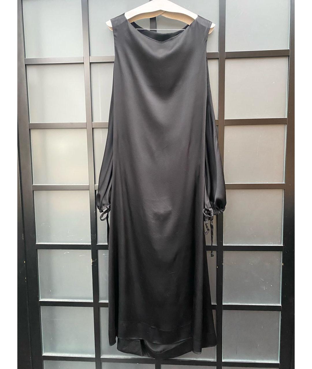 YOHJI YAMAMOTO Черное шелковое платье, фото 2