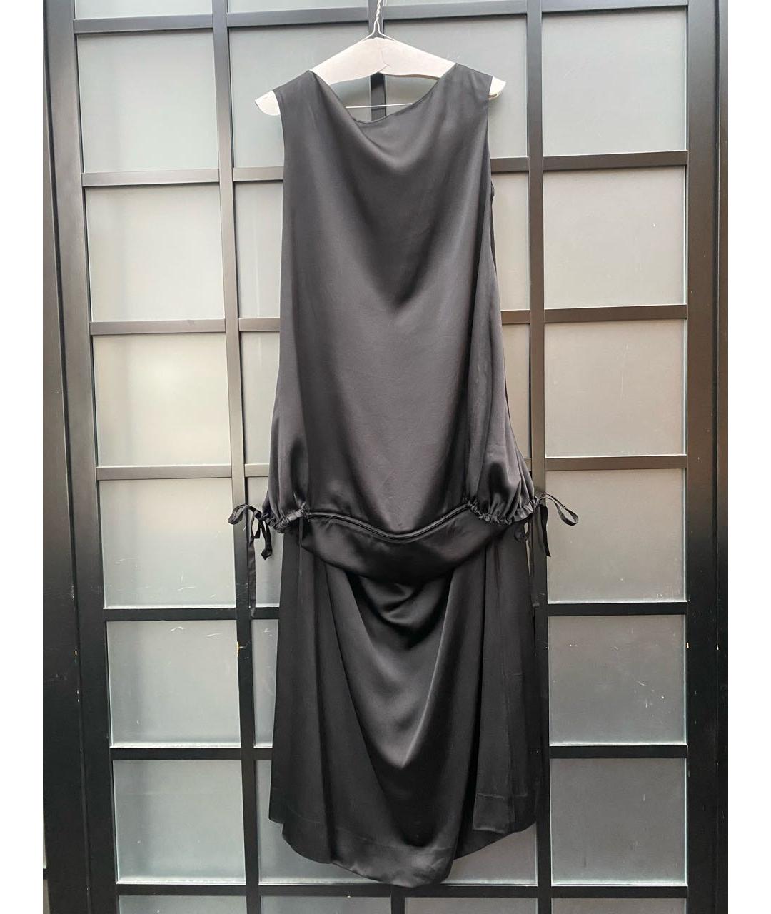 YOHJI YAMAMOTO Черное шелковое платье, фото 6