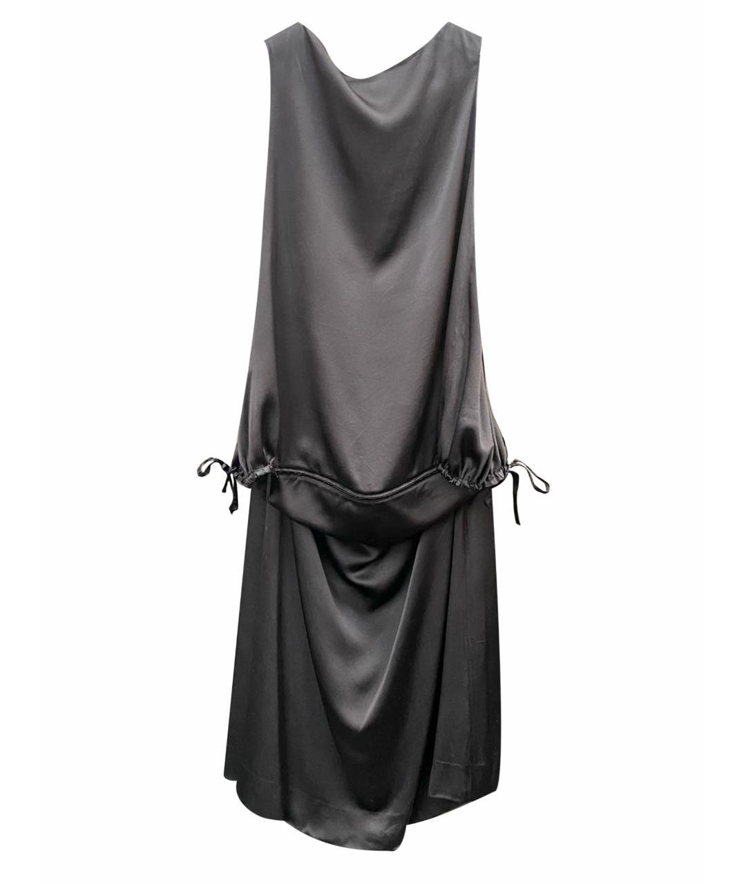 YOHJI YAMAMOTO Черное шелковое платье, фото 7
