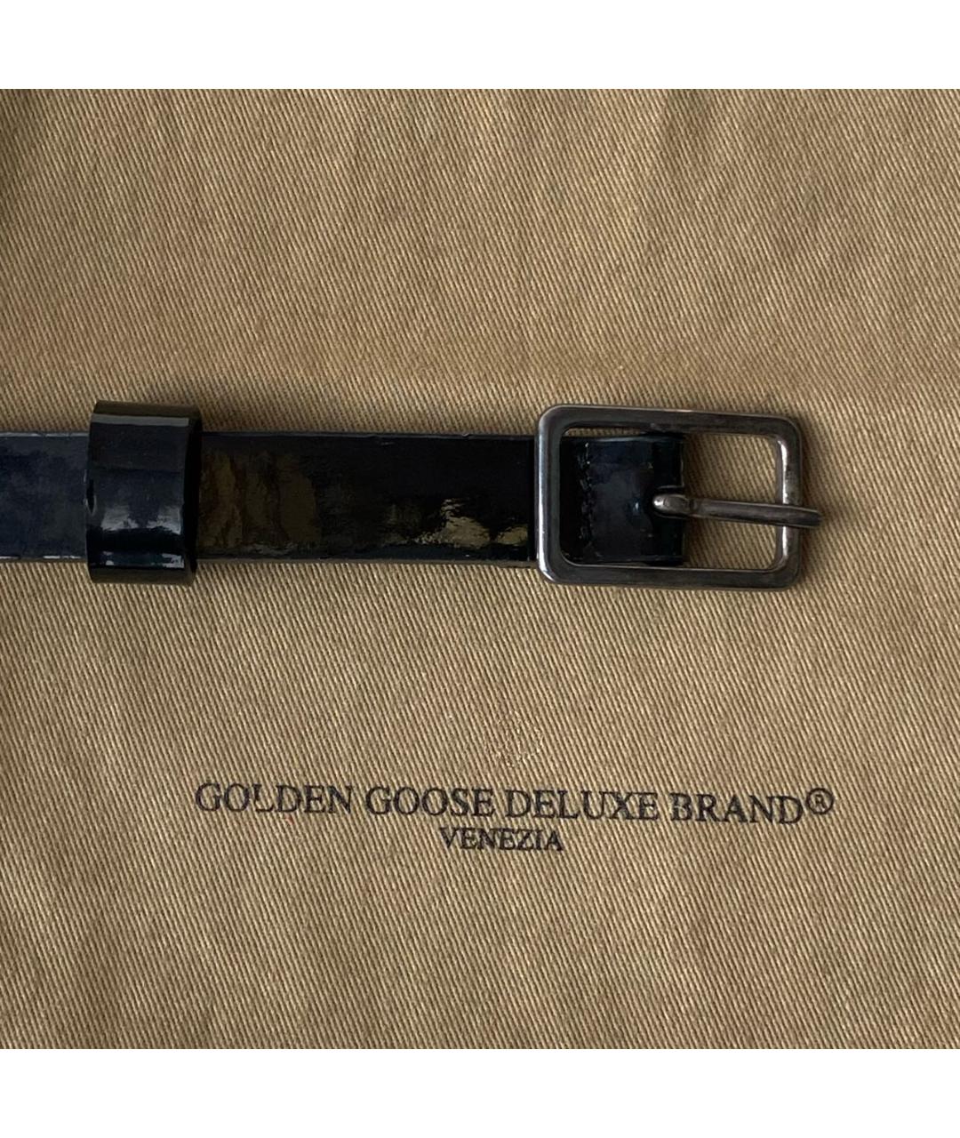 GOLDEN GOOSE DELUXE BRAND Черный ремень из лакированной кожи, фото 7