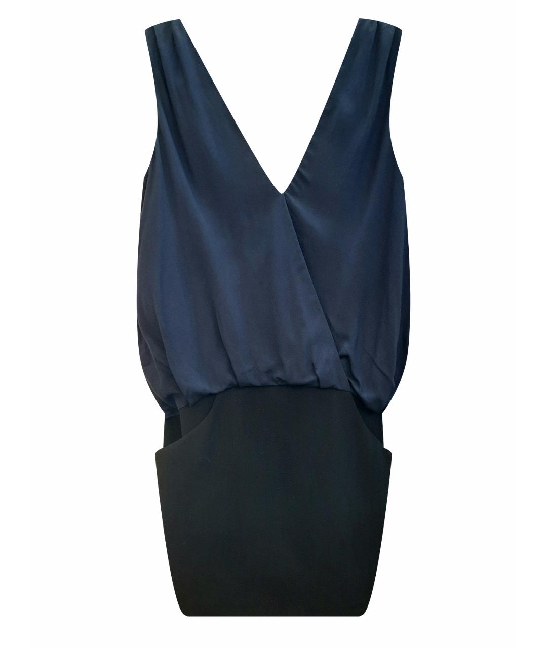BA&SH Темно-синее вискозное коктейльное платье, фото 1