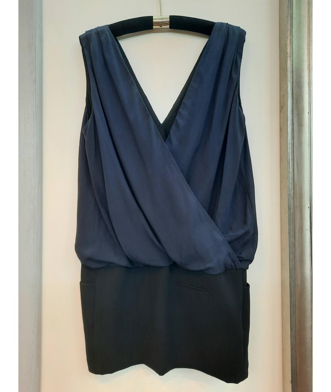 BA&SH Темно-синее вискозное коктейльное платье, фото 2