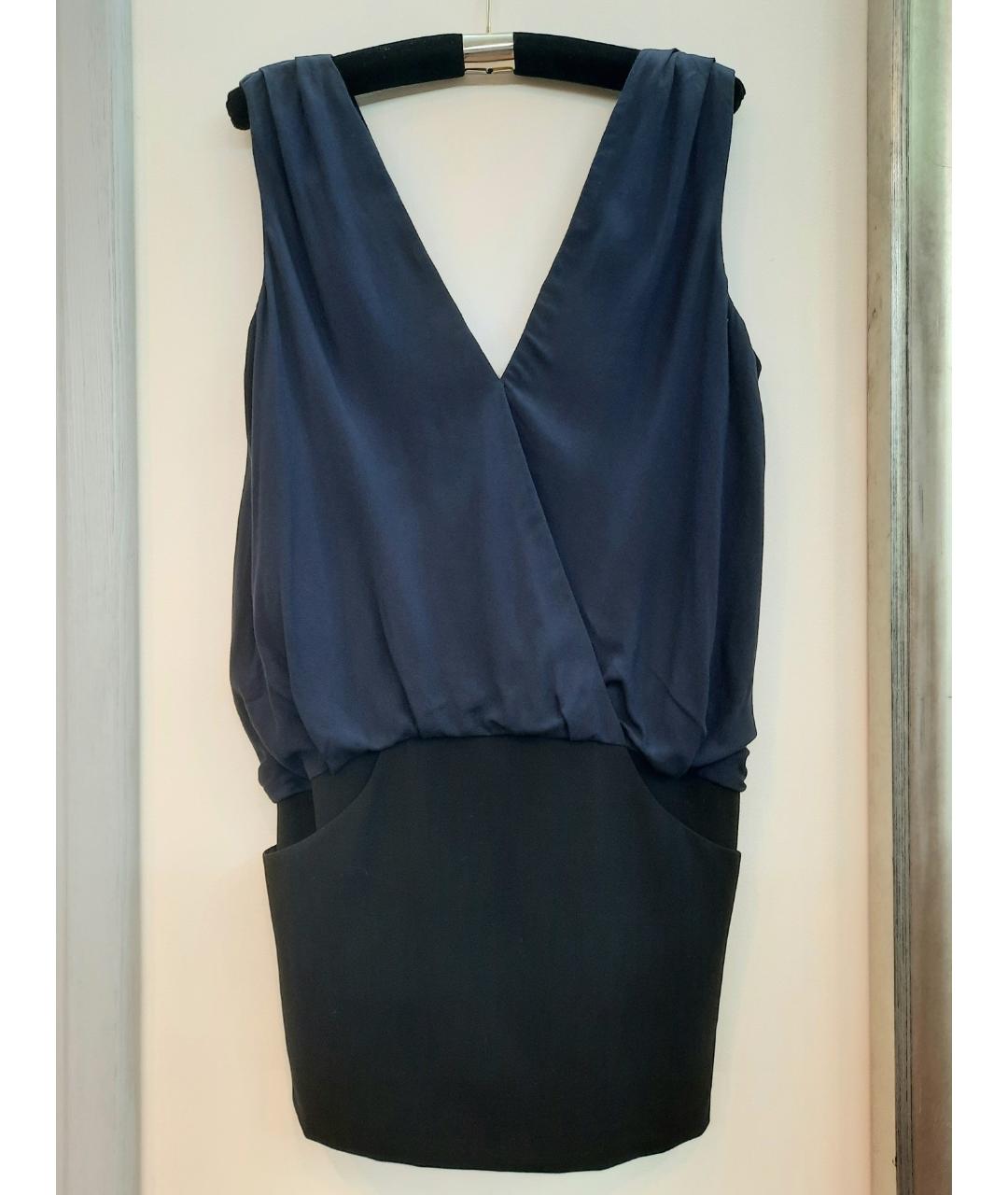 BA&SH Темно-синее вискозное коктейльное платье, фото 10