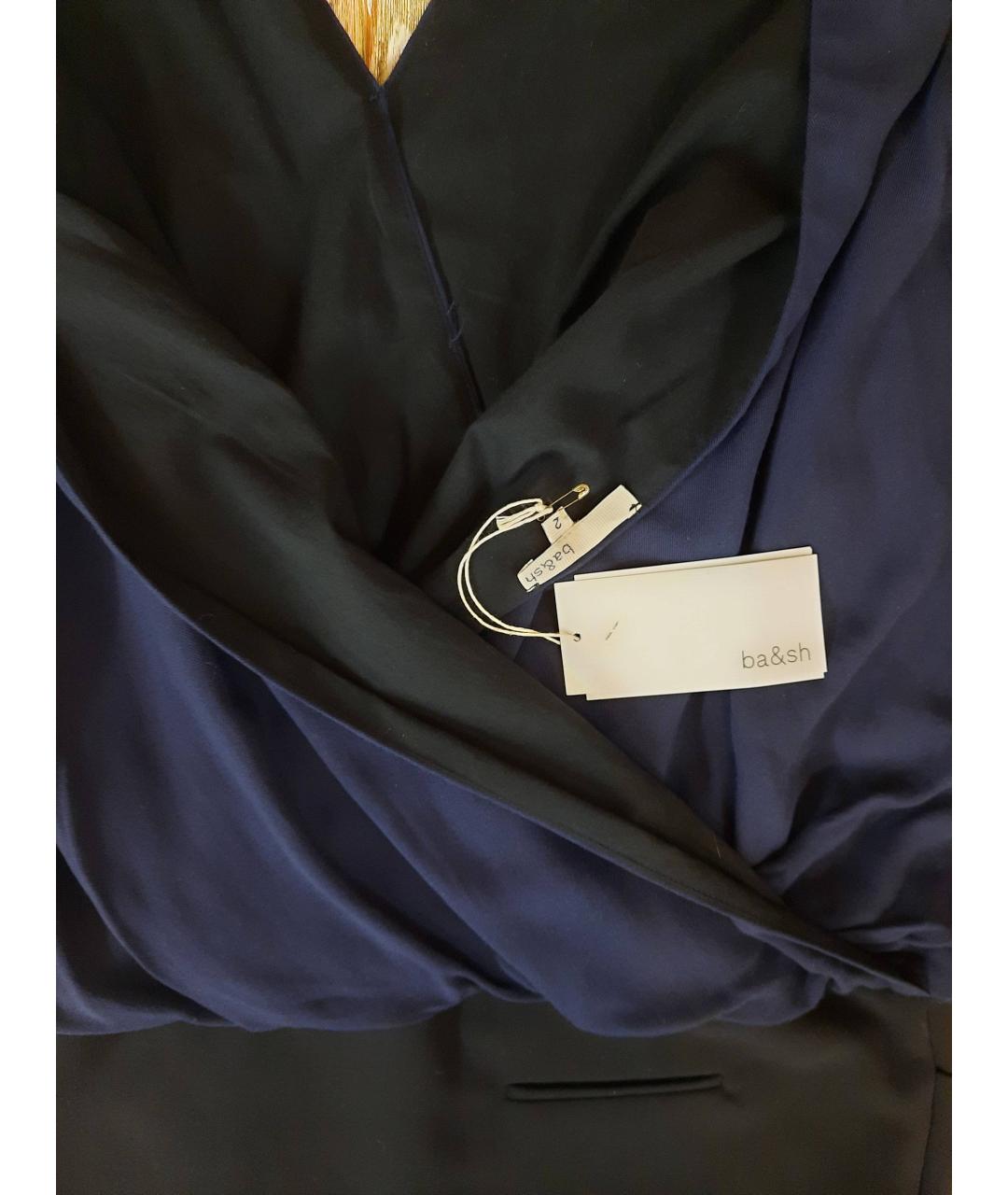 BA&SH Темно-синее вискозное коктейльное платье, фото 3