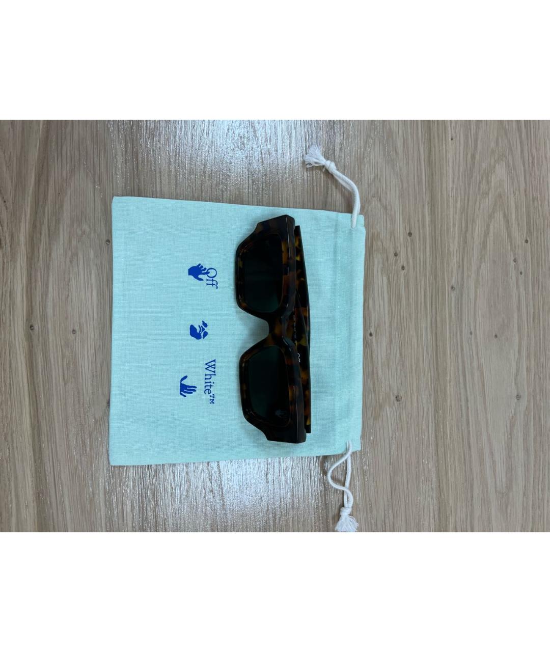 OFF-WHITE Коричневые пластиковые солнцезащитные очки, фото 6