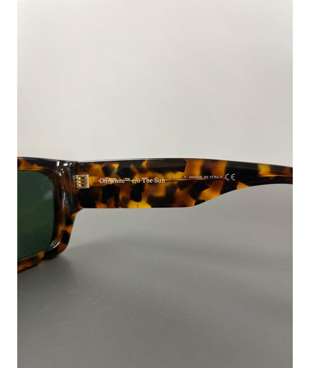 OFF-WHITE Коричневые пластиковые солнцезащитные очки, фото 5