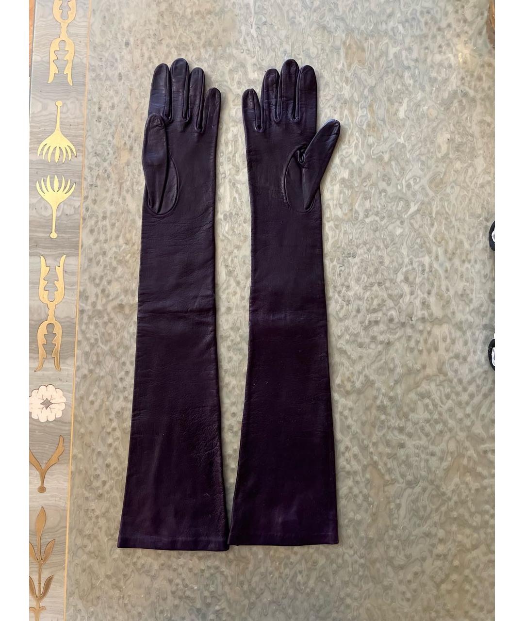 SERMONETA Фиолетовые кожаные перчатки, фото 2
