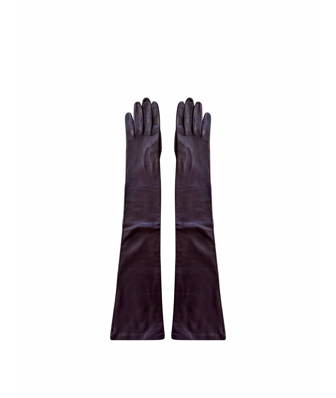 SERMONETA Фиолетовые кожаные перчатки, фото 1