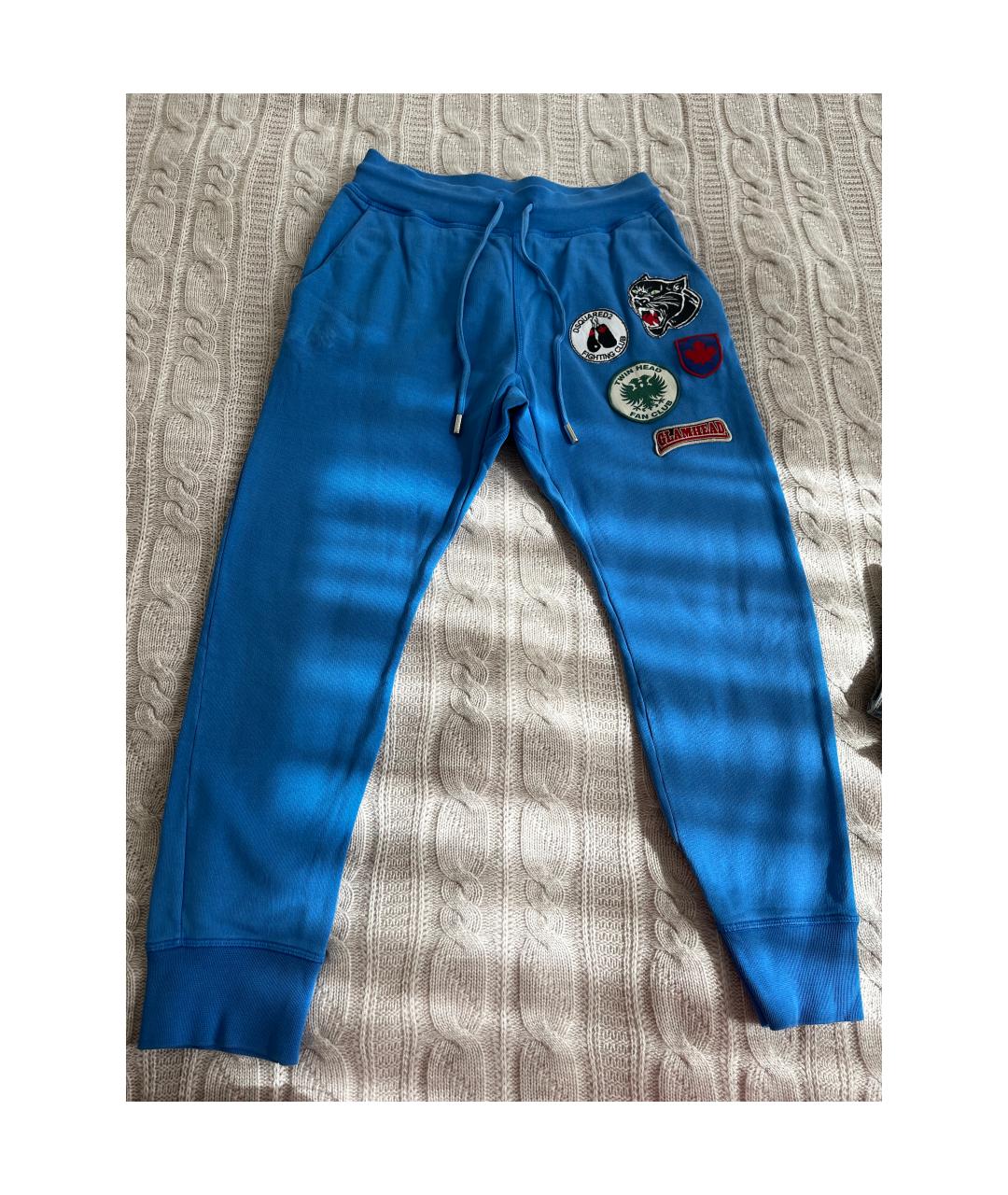 DSQUARED2 Голубые прямые брюки, фото 3