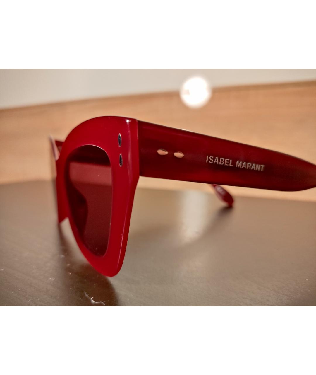 ISABEL MARANT Бордовые пластиковые солнцезащитные очки, фото 2