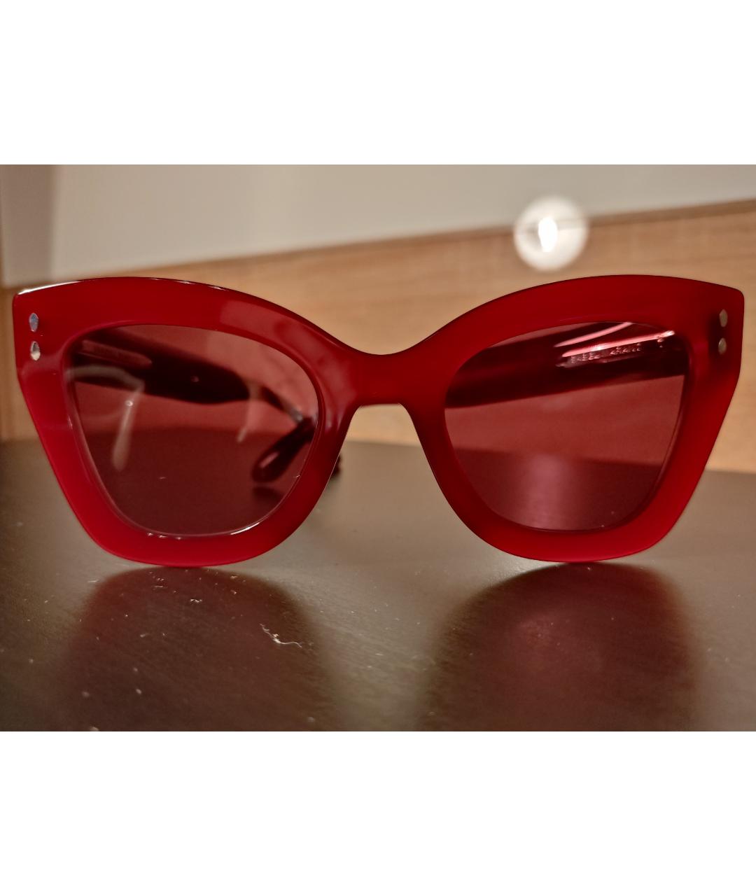 ISABEL MARANT Бордовые пластиковые солнцезащитные очки, фото 5