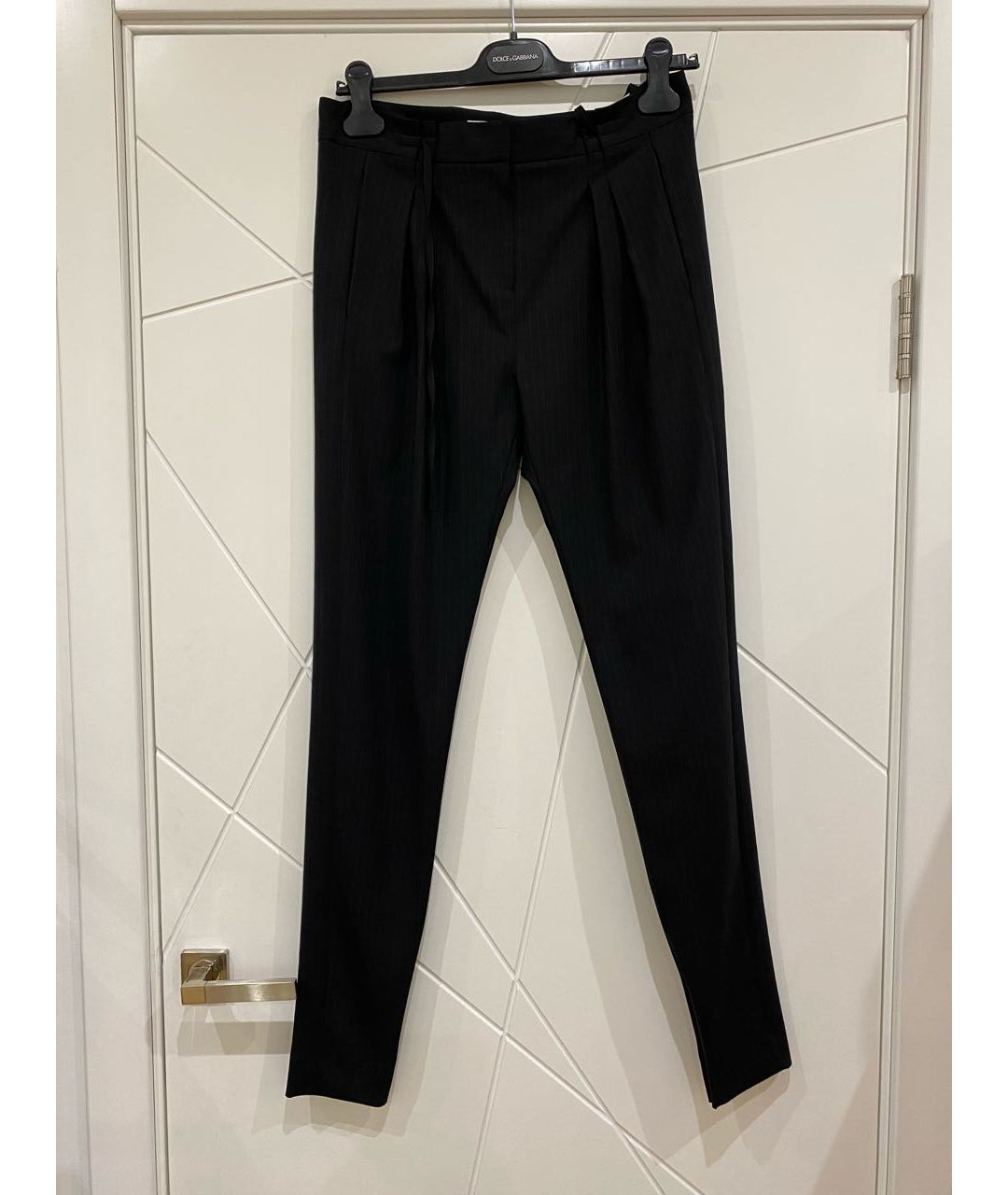 CHRISTIAN DIOR PRE-OWNED Черные шерстяные прямые брюки, фото 7