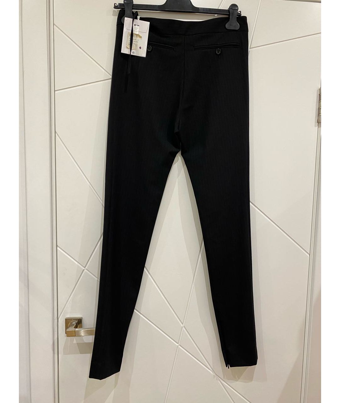CHRISTIAN DIOR PRE-OWNED Черные шерстяные прямые брюки, фото 3