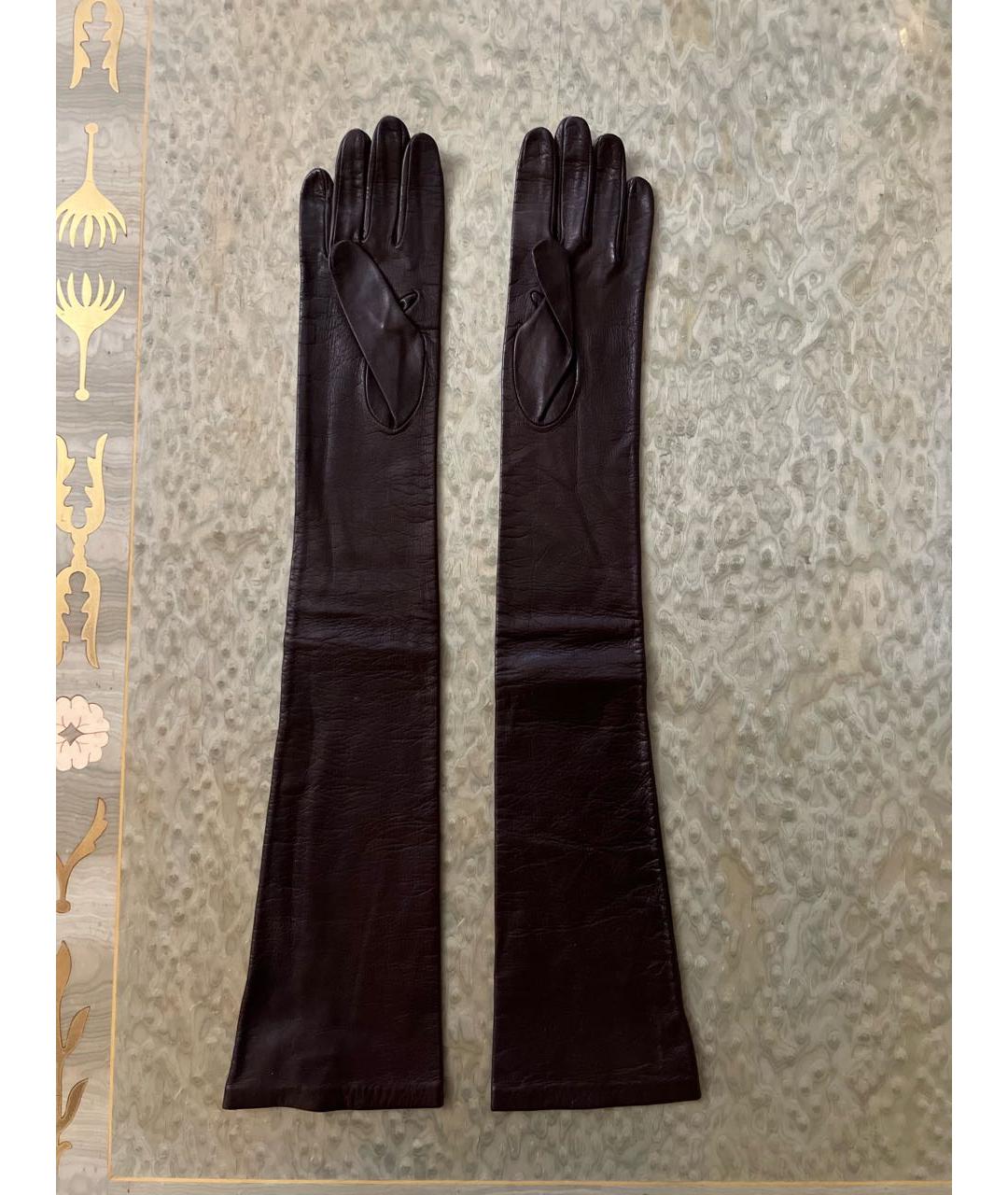 SERMONETA Коричневые кожаные перчатки, фото 2