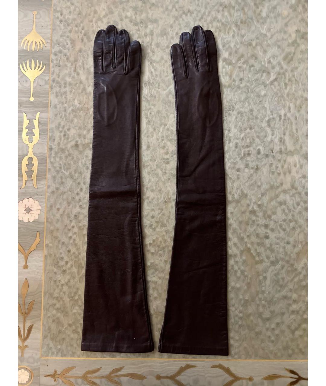 SERMONETA Коричневые кожаные перчатки, фото 4
